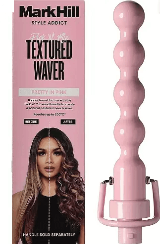 Mark Hill Pretty In Pink Textured Waver with packaging, designed for defined, crimped waves and fast heat-up.