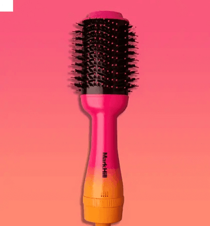 Mark Hill Style Addict Hot Air Brush features a pink and orange design for drying and styling hair effortlessly.