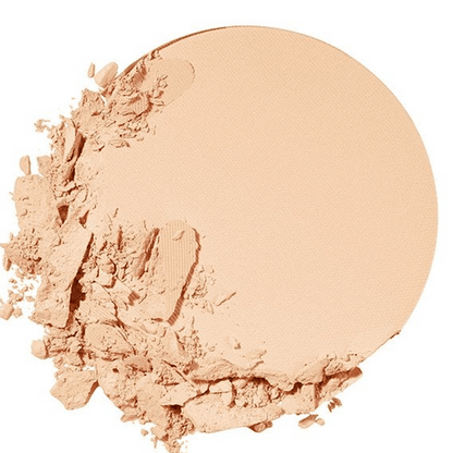 Fit Me Matte + Poreless Pressed Powder in a natural beige shade, showcasing a smooth, matte texture.