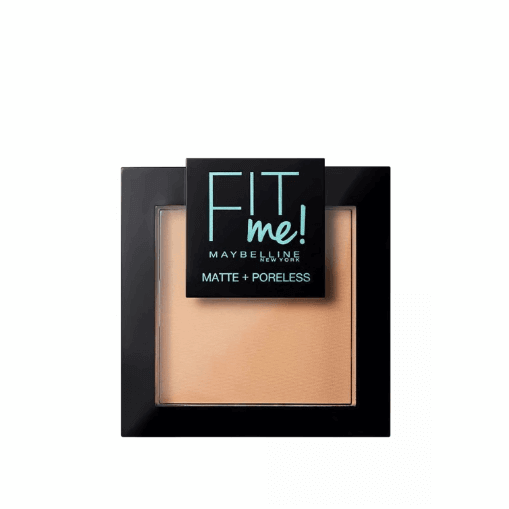 Fit Me Matte + Poreless Pressed Powder compact by Maybelline, perfect for a natural, poreless finish.