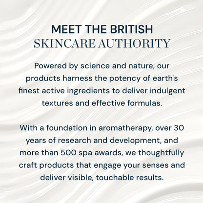 Text about the ELEMIS British Skincare Authority on a white background