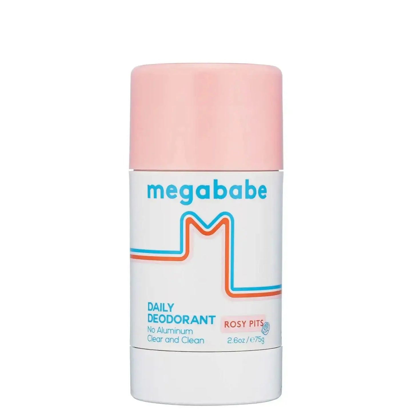 Megababe Rosy Pits Daily Deodorant, aluminum-free formula for fresh, clean protection all day.