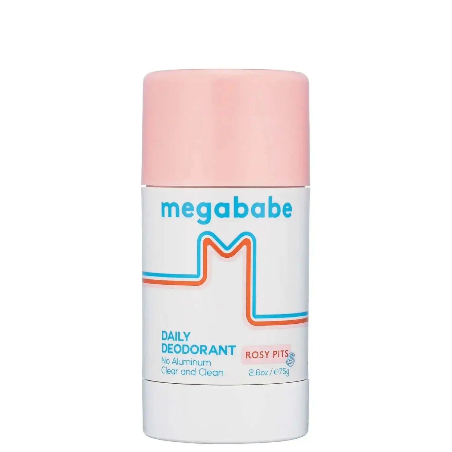 Megababe Rosy Pits Daily Deodorant, aluminum-free formula for fresh, clean protection all day.