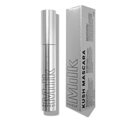 Milk Makeup Kush Mascara packaging with silver tube and box, perfect for volumizing soft lashes.