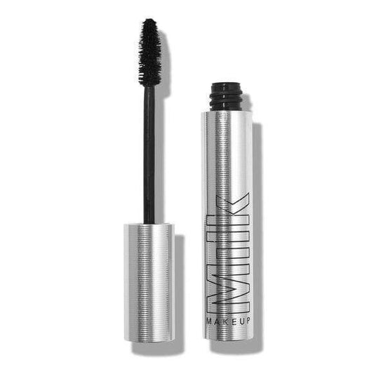 Milk Makeup Kush Mascara tube and applicator brush, volumizing formula for fuller lashes and sensitive eyes.