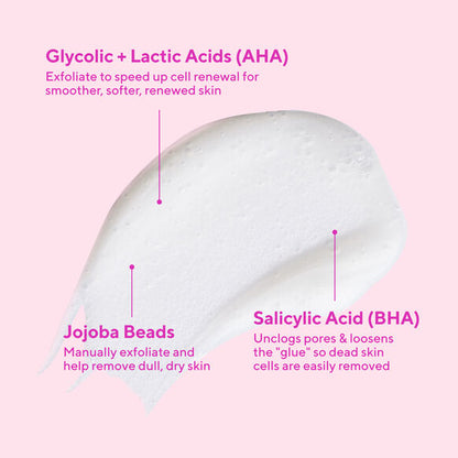 Murad White cream with text detailing ingredients on a pink background