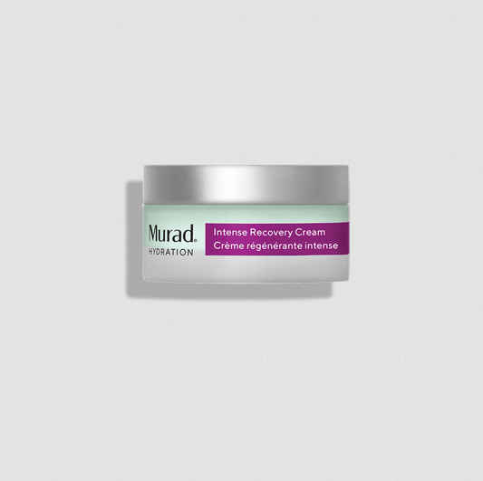 Jar of Murad Intense Recovery Cream on a light gray background