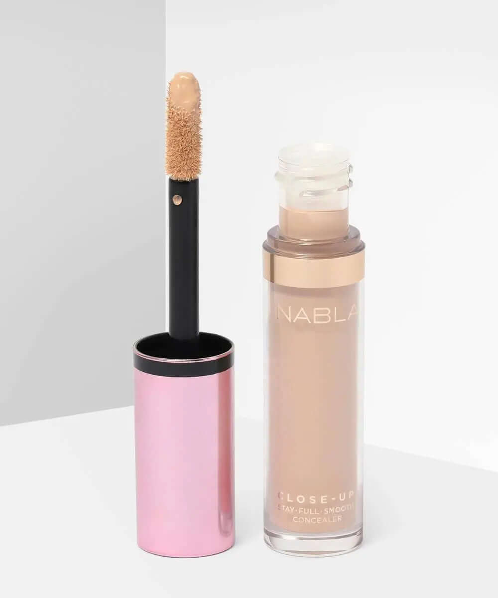 NABLA Close Up Concealer in a sleek bottle with applicator, offers full coverage for a flawless finish.