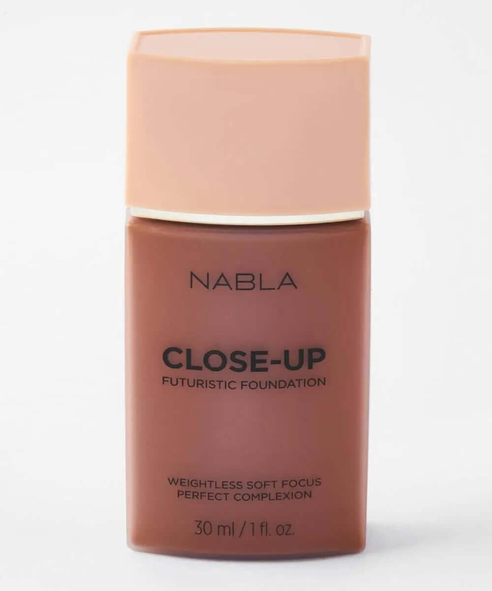 NABLA Close Up Futuristic Foundation bottle, 30ml, offering weightless, buildable coverage for a naturally luminous matte finish.
