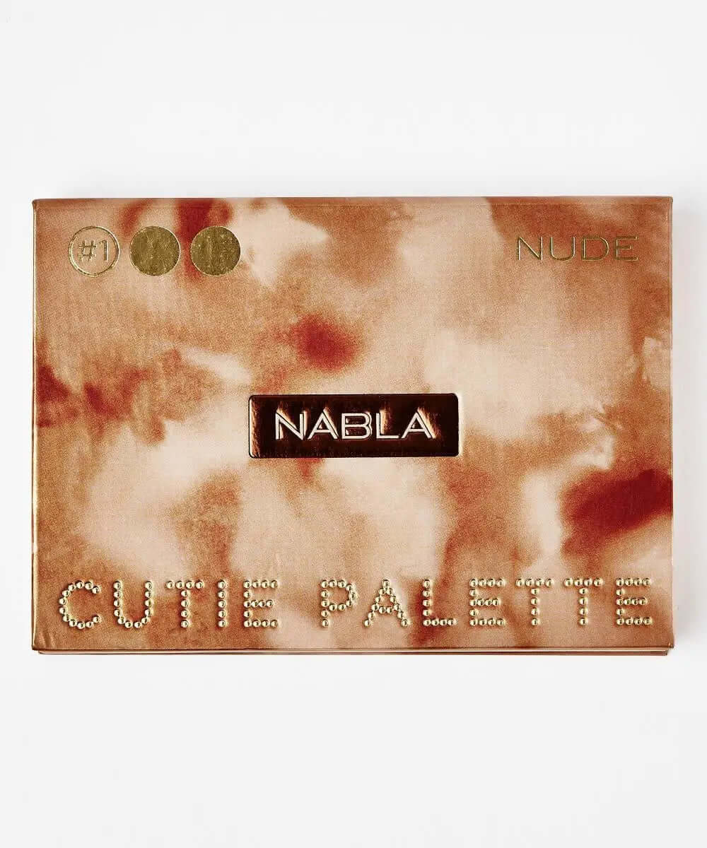 NABLA Cutie Palette Nude, a six-shade eyeshadow palette featuring elegant neutral shades and a sleek design.