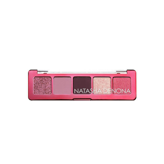 Pink eyeshadow palette with four colors and 'Natasha Denona' branding on a white background
