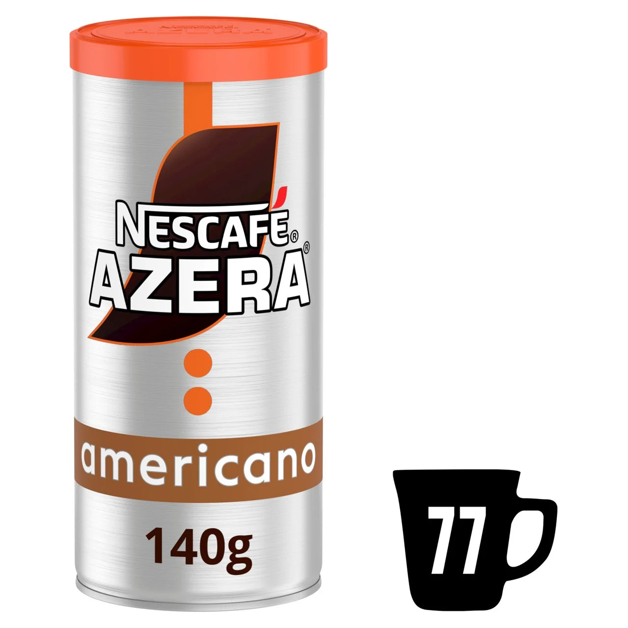 Nescafé Azera Americano coffee canister with a cup icon on a white background