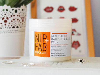 Nip + Fab Glycolic Fix Daily Cleansing Pads - 60 exfoliating pads for retexturing and resurfacing skin.
