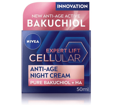 Nivea Expert Lift Cellular Anti-Age Night Cream packaging on a white background