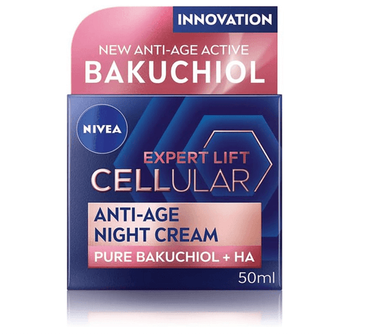 Nivea Expert Lift Cellular Anti-Age Night Cream packaging on a white background