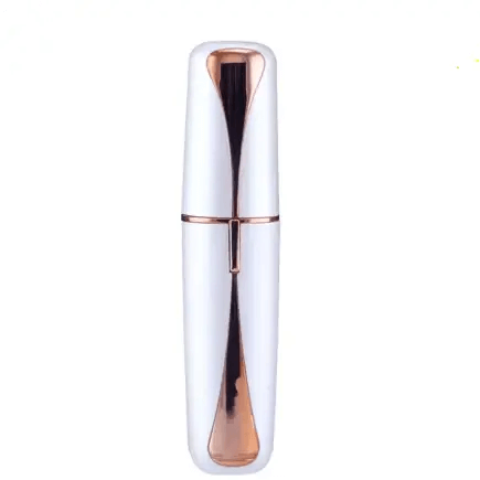 Nu You Facial Hair Remover Rechargeable in sleek white design with rose gold accents, perfect for painless facial hair removal.
