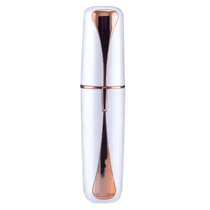 Nu You Facial Hair Remover in sleek white and rose gold design for fast, pain-free facial hair removal.