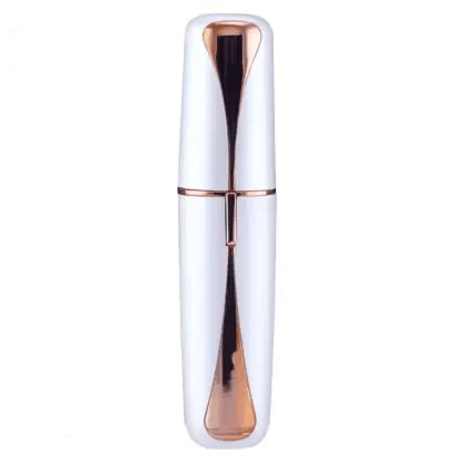 Nu You Facial Hair Remover in sleek white and rose gold design for fast, pain-free facial hair removal.
