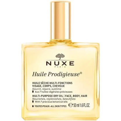 Nuxe Huile Prodigieuse multi-purpose dry oil bottle on a white background