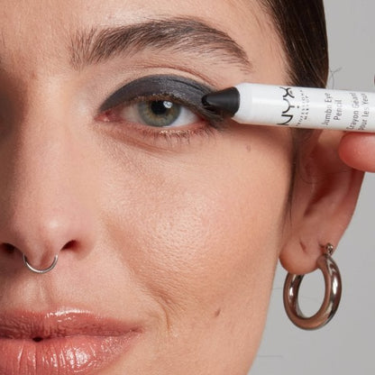 NYX Professional Makeup Jumbo Eye Pencil Black Bean application tutorial showing eyeliner technique