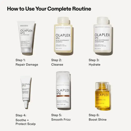 How to use your complete routine of Olaplex The Full-On Shine Set for salon-quality hair care.