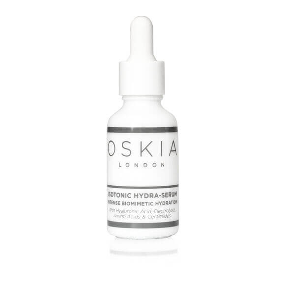 Oskia Isotonic Hydra Serum 30ml bottle for deep hydration with natural ingredients and antioxidants.