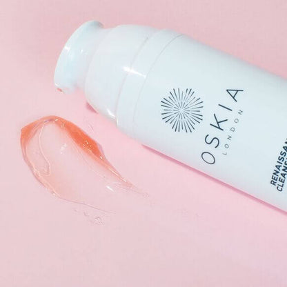 Oskia skincare product on a pink background