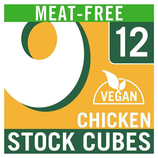 OXO Meat Free Vegan Chicken Flavour Stock Cubes pack of 12, perfect for enhancing vegan meals with rich flavor.