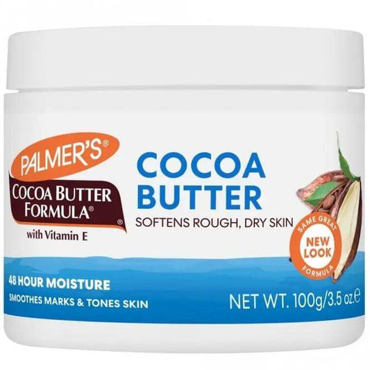 Palmer's Cocoa Butter Formula jar for softening rough, dry skin, 48 hours of moisture from Vitamin E, 100g.