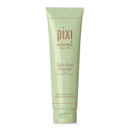 PIXI Glow Mud Cleanser tube 135ml, featuring 5% Glycolic Acid for radiant and revitalized skin.