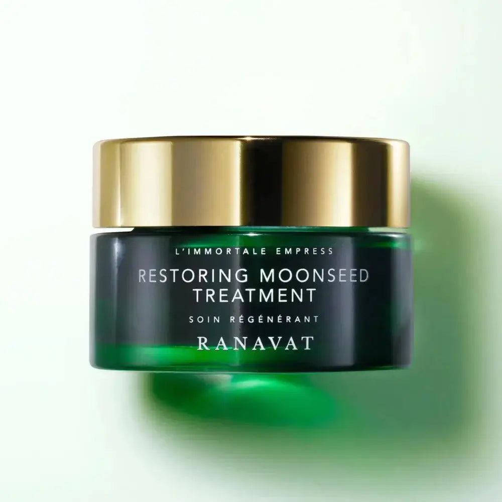 RANAVAT Restoring Moonseed Treatment 8g jar, clinically proven to reduce fine lines and soothe skin irritation.