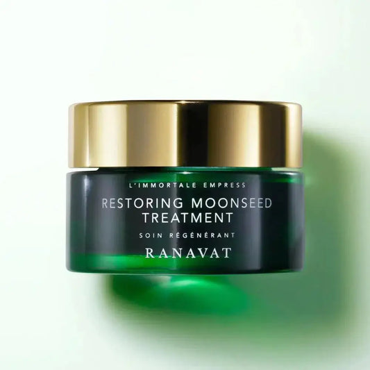 RANAVAT Restoring Moonseed Treatment 8g jar, clinically proven to reduce fine lines and soothe skin irritation.