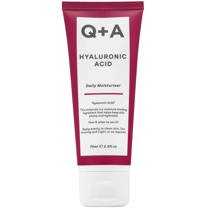 Tube of Q+A Hyaluronic Acid Daily Moisturizer on a white background