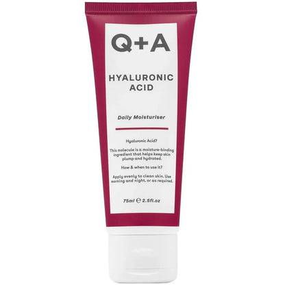 Tube of Q+A Hyaluronic Acid Daily Moisturizer on a white background