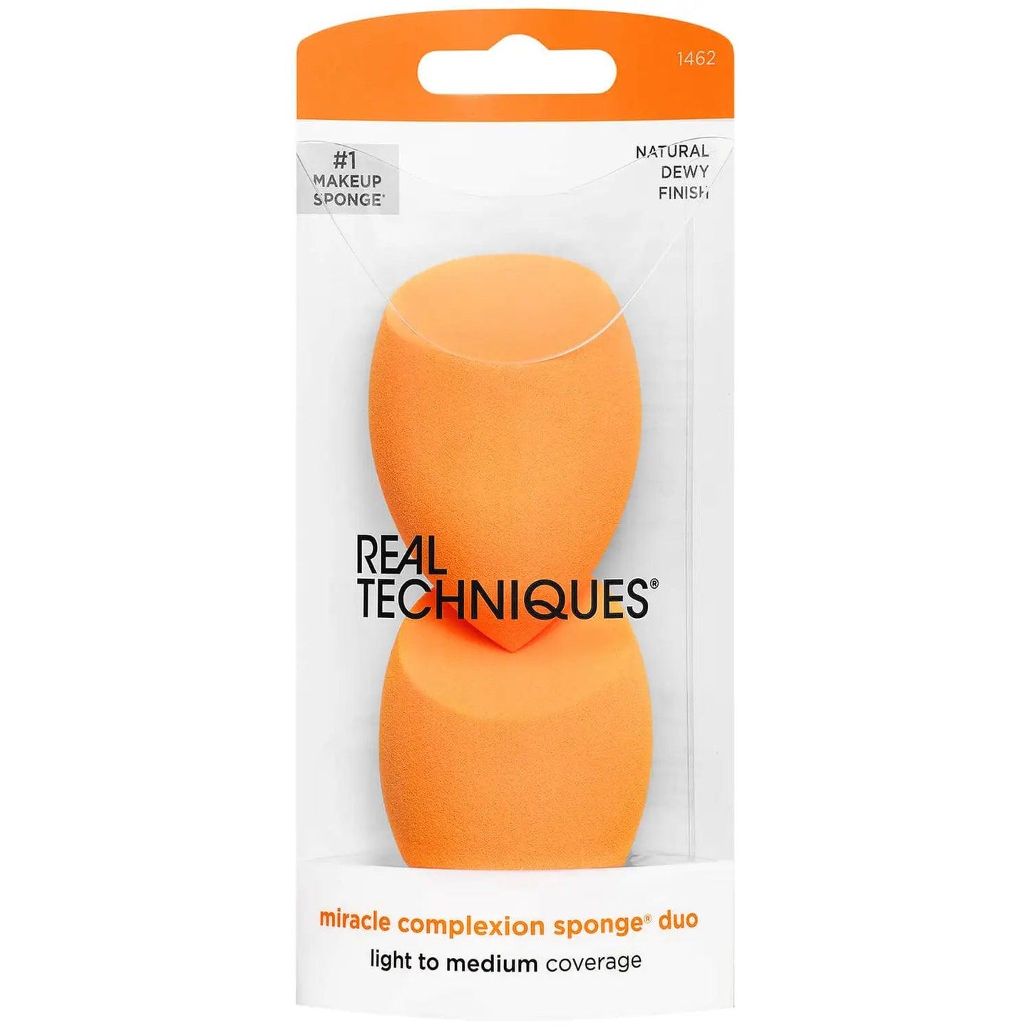 Real Techniques Miracle Complexion Sponge duo in packaging for flawless makeup application.