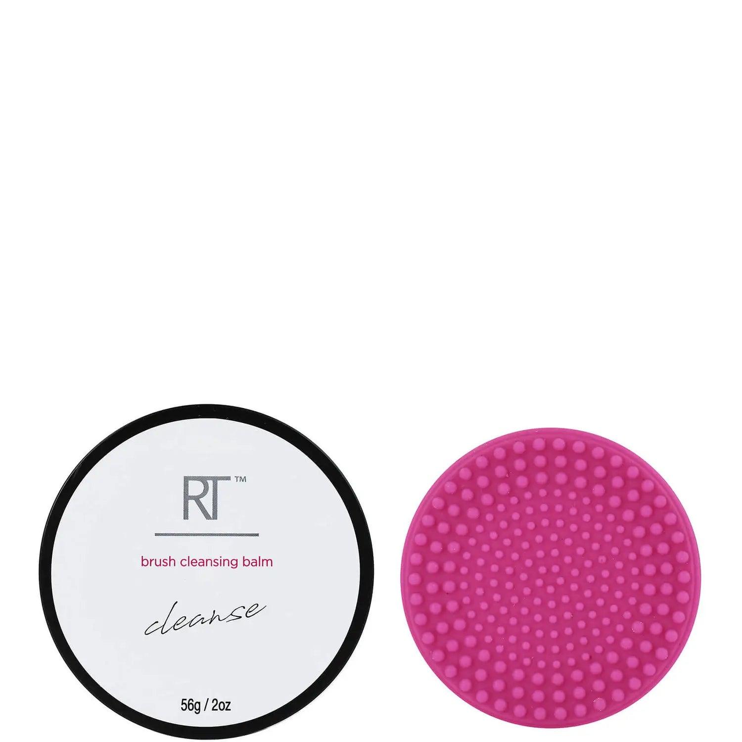 Real Techniques Brush Cleansing Balm 56g with cleansing pad for effective brush cleaning.
