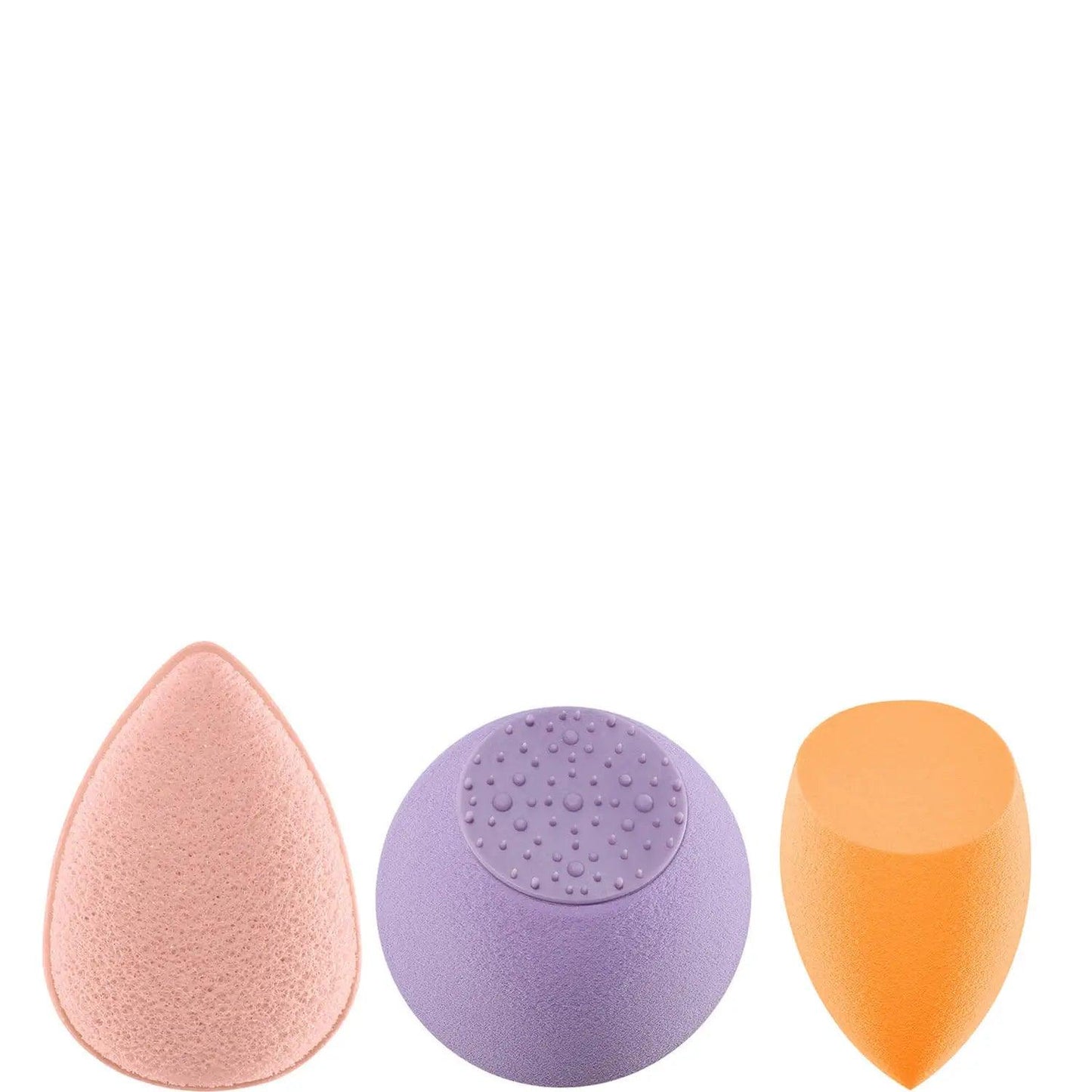 Real Techniques Glow Radiance Complexion Kit featuring trio of sponges for a radiant makeup look.