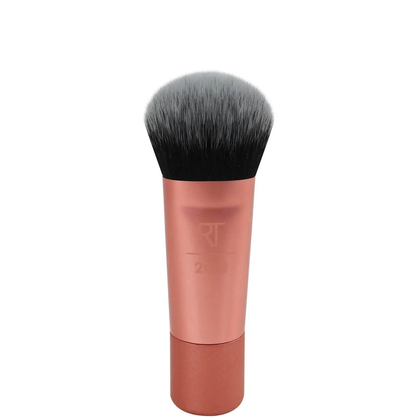 Real Techniques Mini Expert Face Brush with dense bristles for flawless foundation application on-the-go.