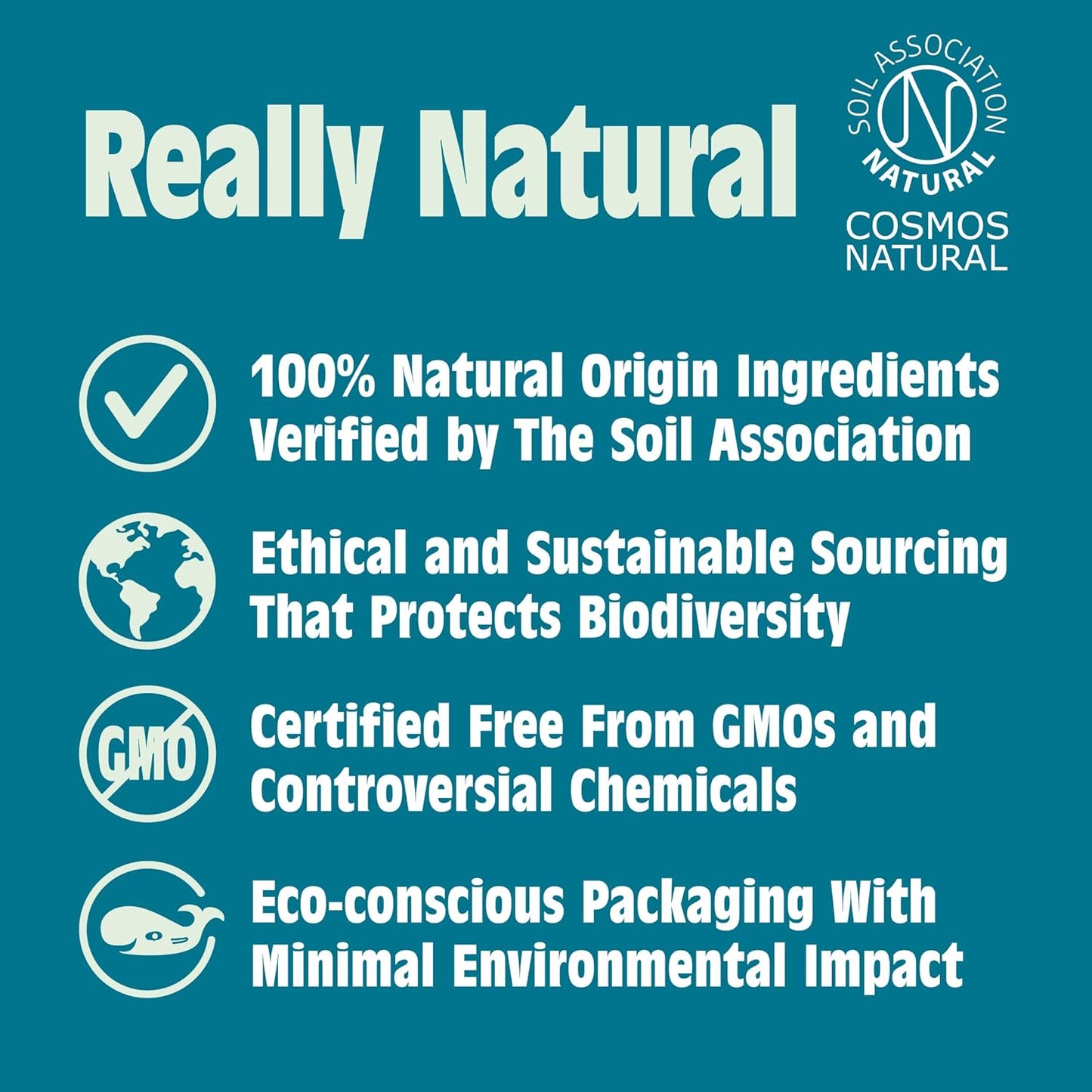 Promotional graphic for Salt of the Earth 'Really Natural' with Soil Association certification on a teal background.