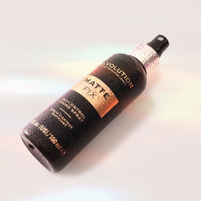 Revolution Matte Fix hair spray bottle on a light background
