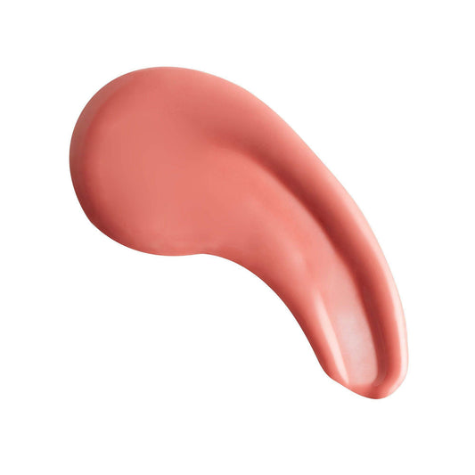 Makeup Revolution Pout Bomb Plumping Gloss in Kiss shade, a creamy neutral pink lip gloss swatch.