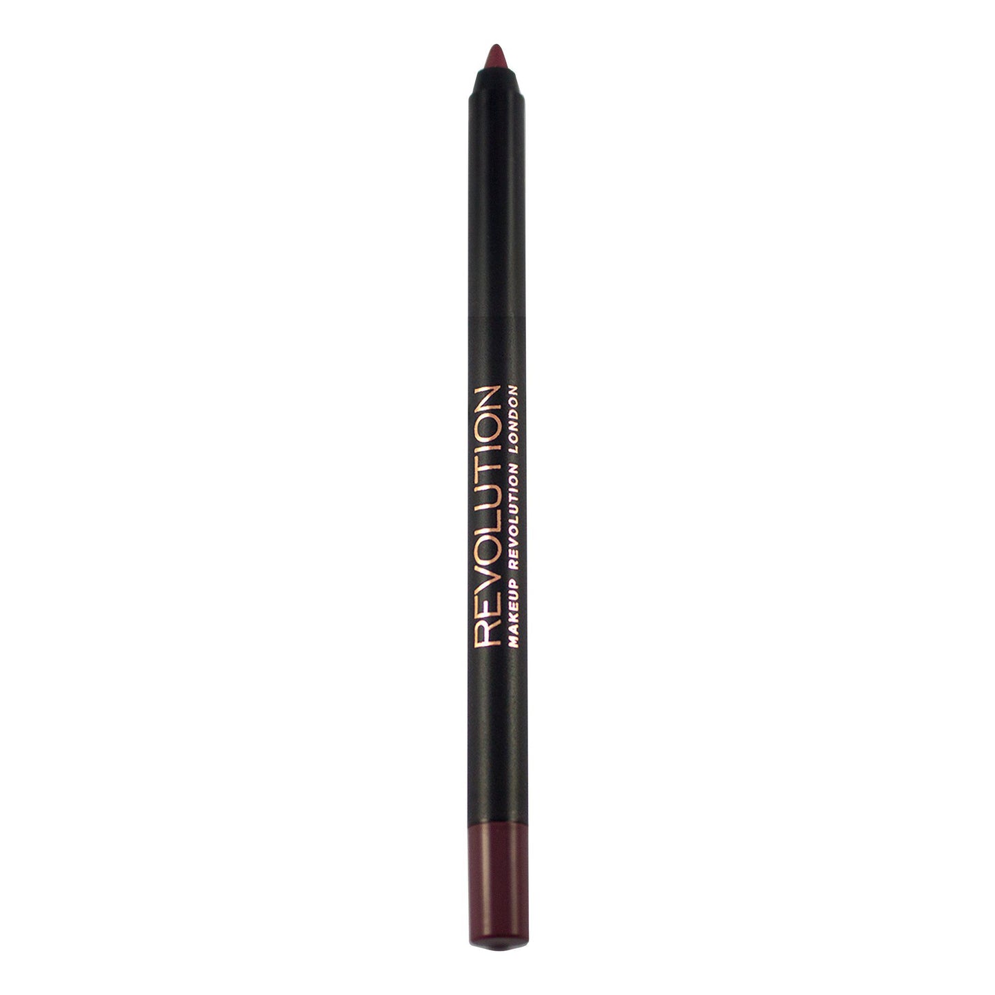 Makeup Revolution Metallic Luxe Kits lip liner in deep burgundy shade, perfect for creating defined lips.