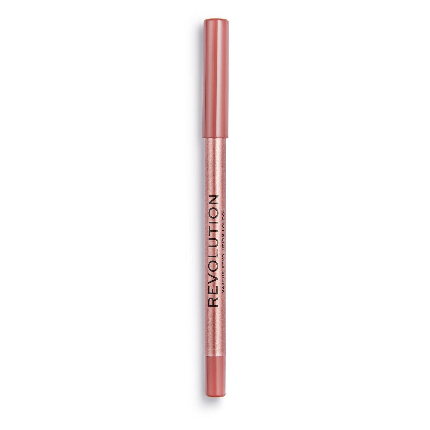 Revolution Satin Kiss Lipliner in shade Chauffeur, a light brown toned nude lipliner for smooth application.