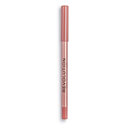 Revolution Satin Kiss Lipliner in shade Chauffeur, a light brown toned nude lipliner for smooth application.