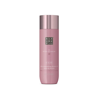 Pink bottle with brand logo on a white background