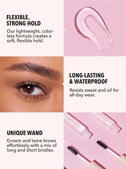 SHEGLAM Set Me Up Brow Gel features flexible hold, waterproof formula, and unique wand for perfect brows.