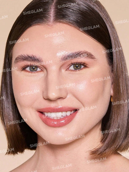 Beauty look featuring SHEGLAM Set Me Up Brow Gel on model with soft brows and natural makeup glow.