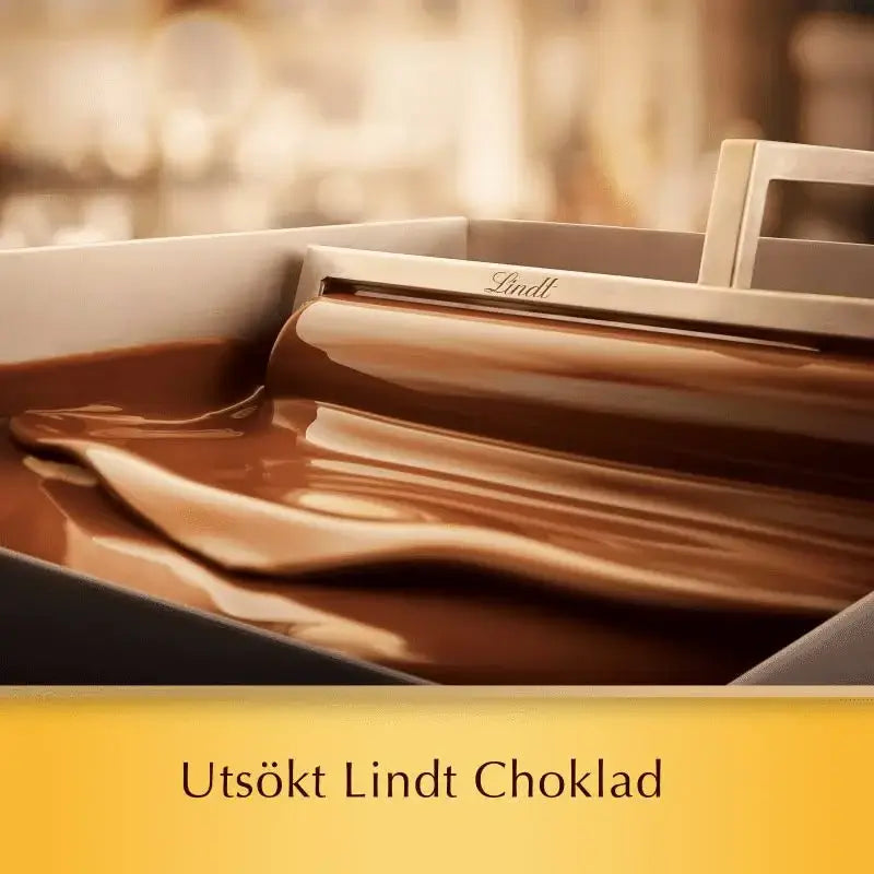 Close-up of Lindt chocolate bars with a blurred background