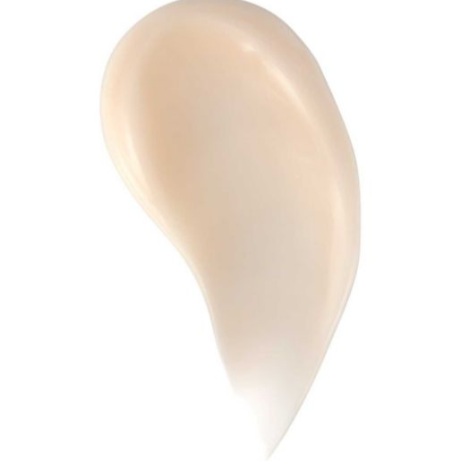 Beige makeup sponge applicator on a white background