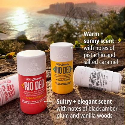Sol de Janeiro Rio Deo Aluminum-Free Deodorant Cheirosa 40 with warm sunny scents in a scenic location